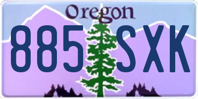 OR license plate 885SXK