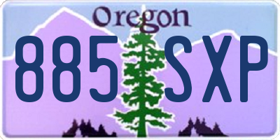 OR license plate 885SXP
