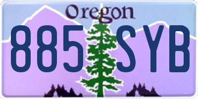 OR license plate 885SYB