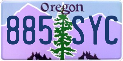 OR license plate 885SYC