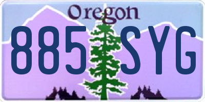 OR license plate 885SYG