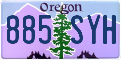 OR license plate 885SYH