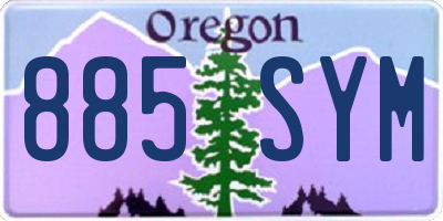 OR license plate 885SYM