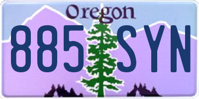 OR license plate 885SYN