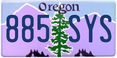 OR license plate 885SYS