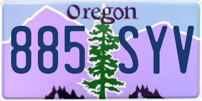 OR license plate 885SYV