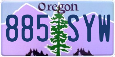 OR license plate 885SYW