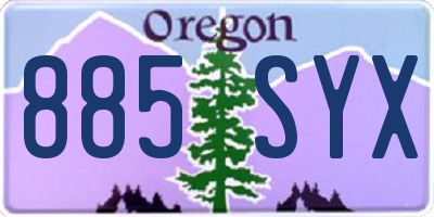 OR license plate 885SYX