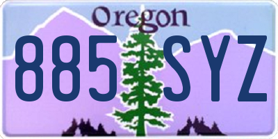 OR license plate 885SYZ