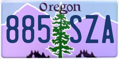 OR license plate 885SZA