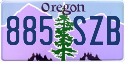 OR license plate 885SZB