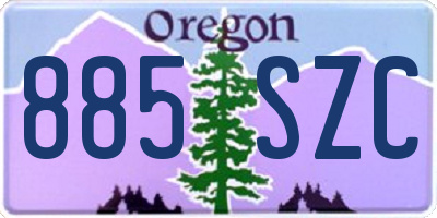 OR license plate 885SZC