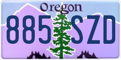 OR license plate 885SZD
