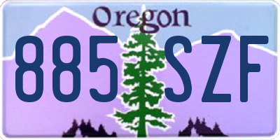 OR license plate 885SZF