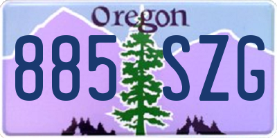 OR license plate 885SZG