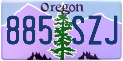OR license plate 885SZJ