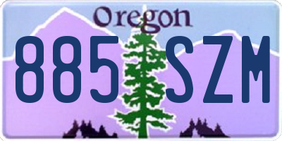 OR license plate 885SZM