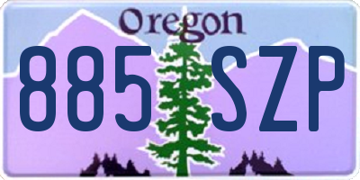 OR license plate 885SZP