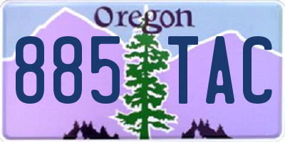 OR license plate 885TAC