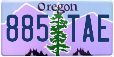 OR license plate 885TAE