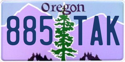 OR license plate 885TAK