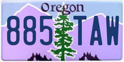OR license plate 885TAW