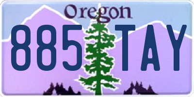 OR license plate 885TAY