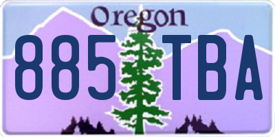 OR license plate 885TBA