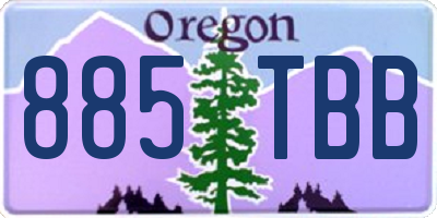 OR license plate 885TBB