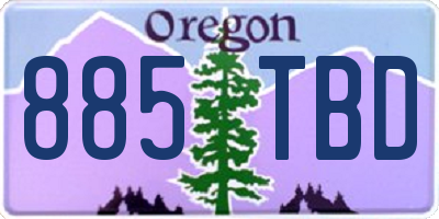 OR license plate 885TBD