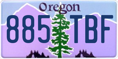 OR license plate 885TBF