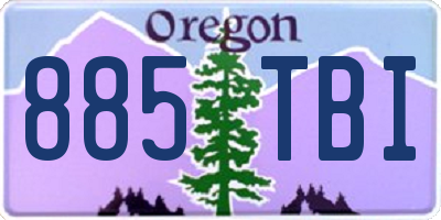 OR license plate 885TBI