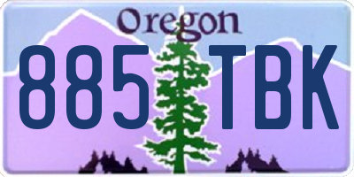 OR license plate 885TBK
