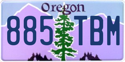 OR license plate 885TBM