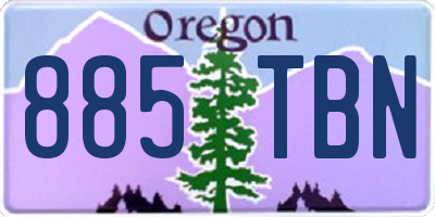 OR license plate 885TBN