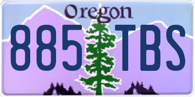 OR license plate 885TBS