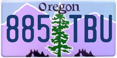 OR license plate 885TBU