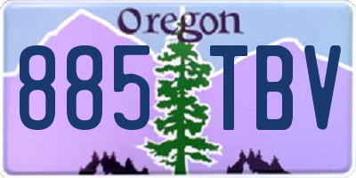 OR license plate 885TBV