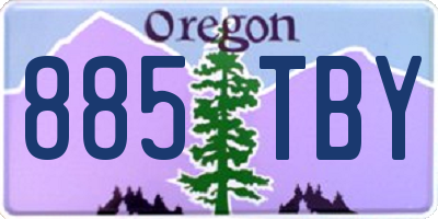 OR license plate 885TBY