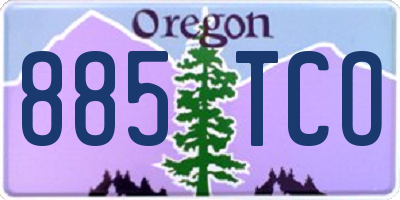 OR license plate 885TCO