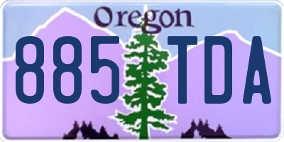 OR license plate 885TDA