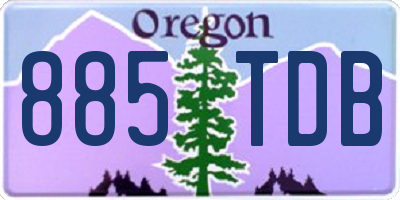 OR license plate 885TDB