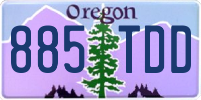 OR license plate 885TDD
