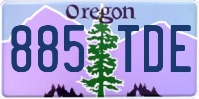 OR license plate 885TDE