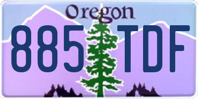 OR license plate 885TDF