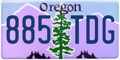 OR license plate 885TDG