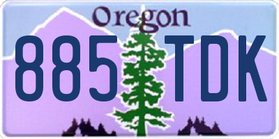 OR license plate 885TDK