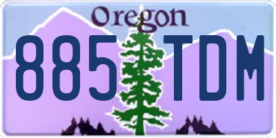 OR license plate 885TDM