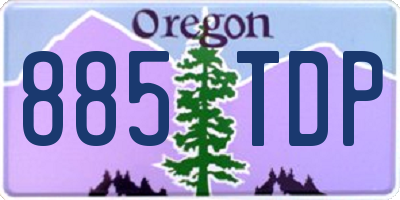 OR license plate 885TDP