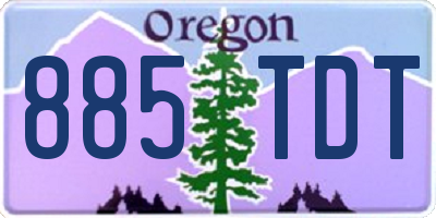OR license plate 885TDT